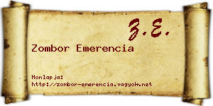 Zombor Emerencia névjegykártya